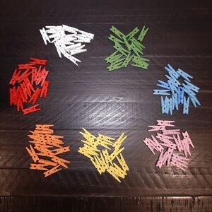 100 Pcs Mini Clothespins Painted Wood Multicolor Decor Craft Photo Clips